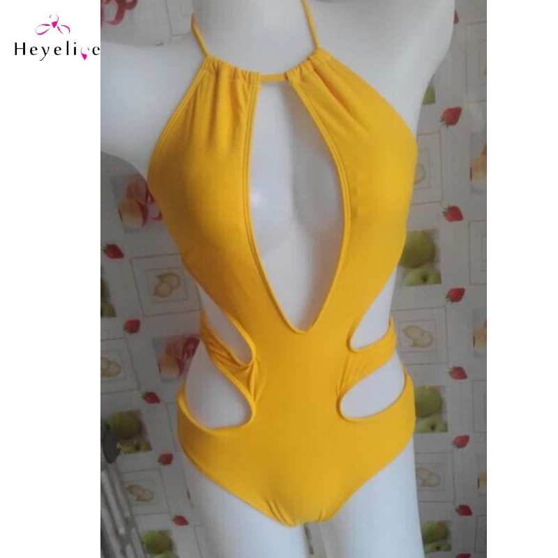 Сексуальный цельный купальник женский купальный костюм с высокой горловиной