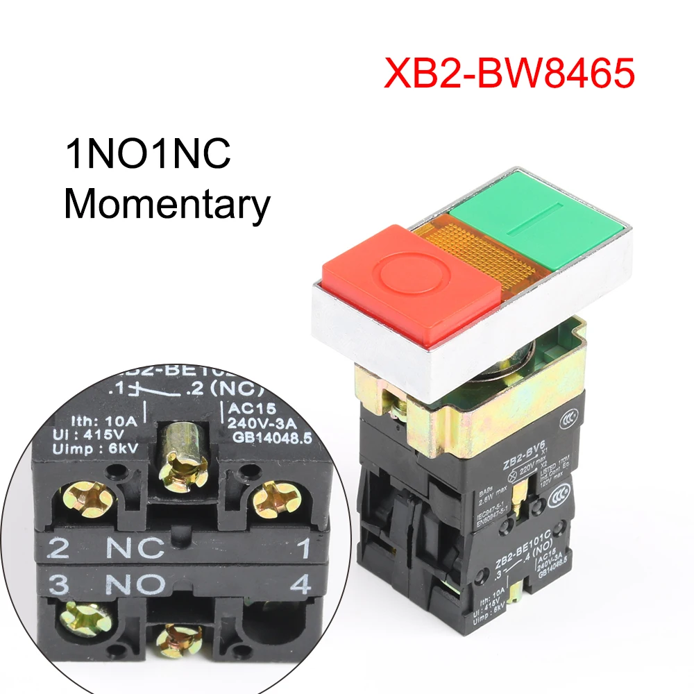 XB2-BW3361 BW3462 BW3561 BW8365 BW8465 двойной квадратный/одиночный Круглый с подсветкой кнопочный переключатель с лампой свет моментальная перезагрузка