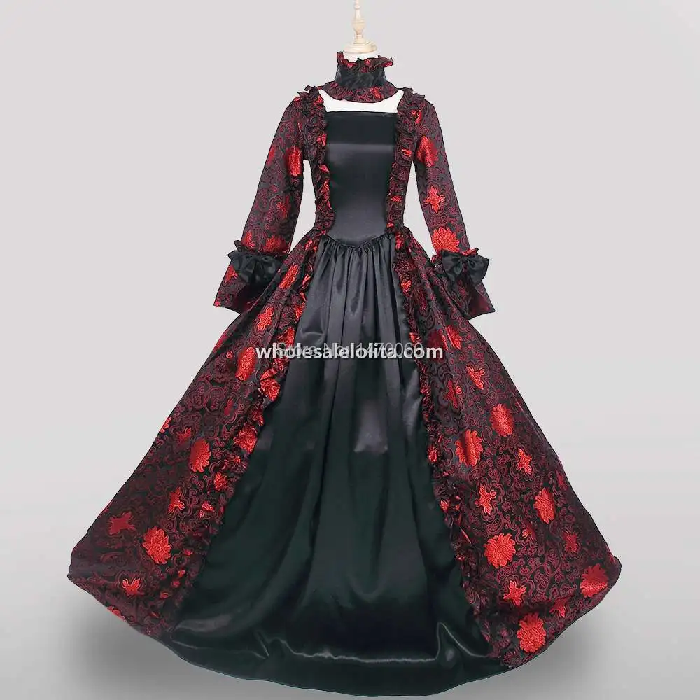 

New Top Sale Victorian Princess Dress Reenactment Clothing Long Party Costume All Size