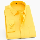 Мужская классическая Классическая рубашка с длинными рукавами и контрастной застежкой на пуговицах спереди в полоскусаржевую формальную деловую базовую рубашку
