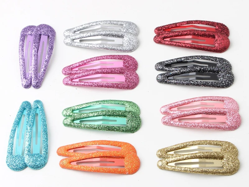 100pcs/lot Children Barrettes Bobby Pin Glitter Hair Clips Girls' Hair Accessories 48MM Hairpins Claw Clips For Women Wholesale