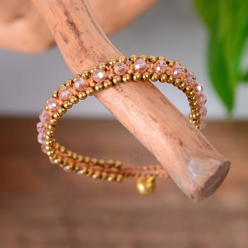 Браслеты с бусинами из кристаллов для женщин браслет шармом латуни