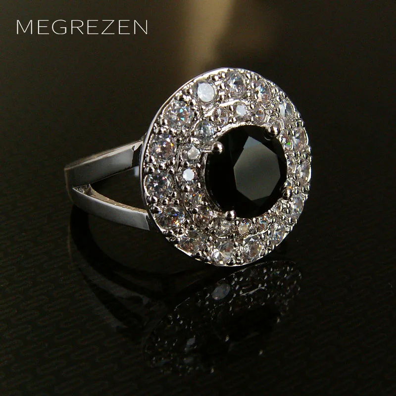 Женское кольцо с черным цирконием кольца для свадьбы рождественские украшения