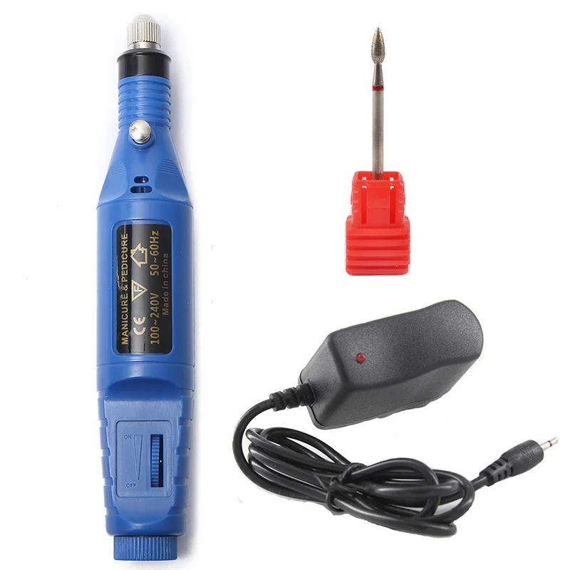 1set Electric Manicure Machine Grinding Drill Bits Pen UV Gel Cuticle Tools Nail Salon Supplies Professionals New US EU Plug | Красота и