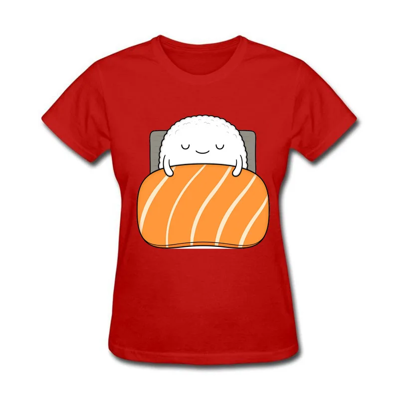 Новая мода смешные суши лосося хлопок футболки женщин|fashion t shirt women|t woment women fashion |