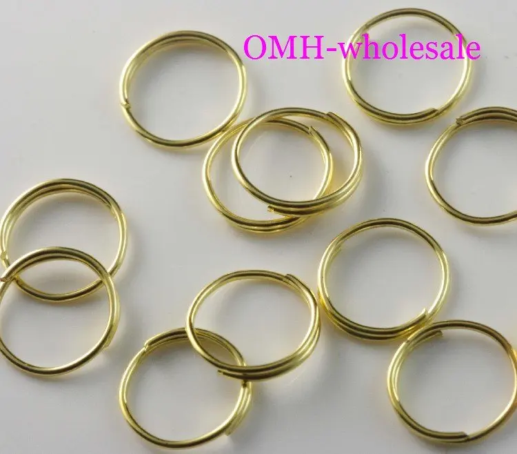 

OMH wholesale 12mm 450pcs Jewelry accessories Finding DIY circle golden Plated Open Metal split Rings DY48