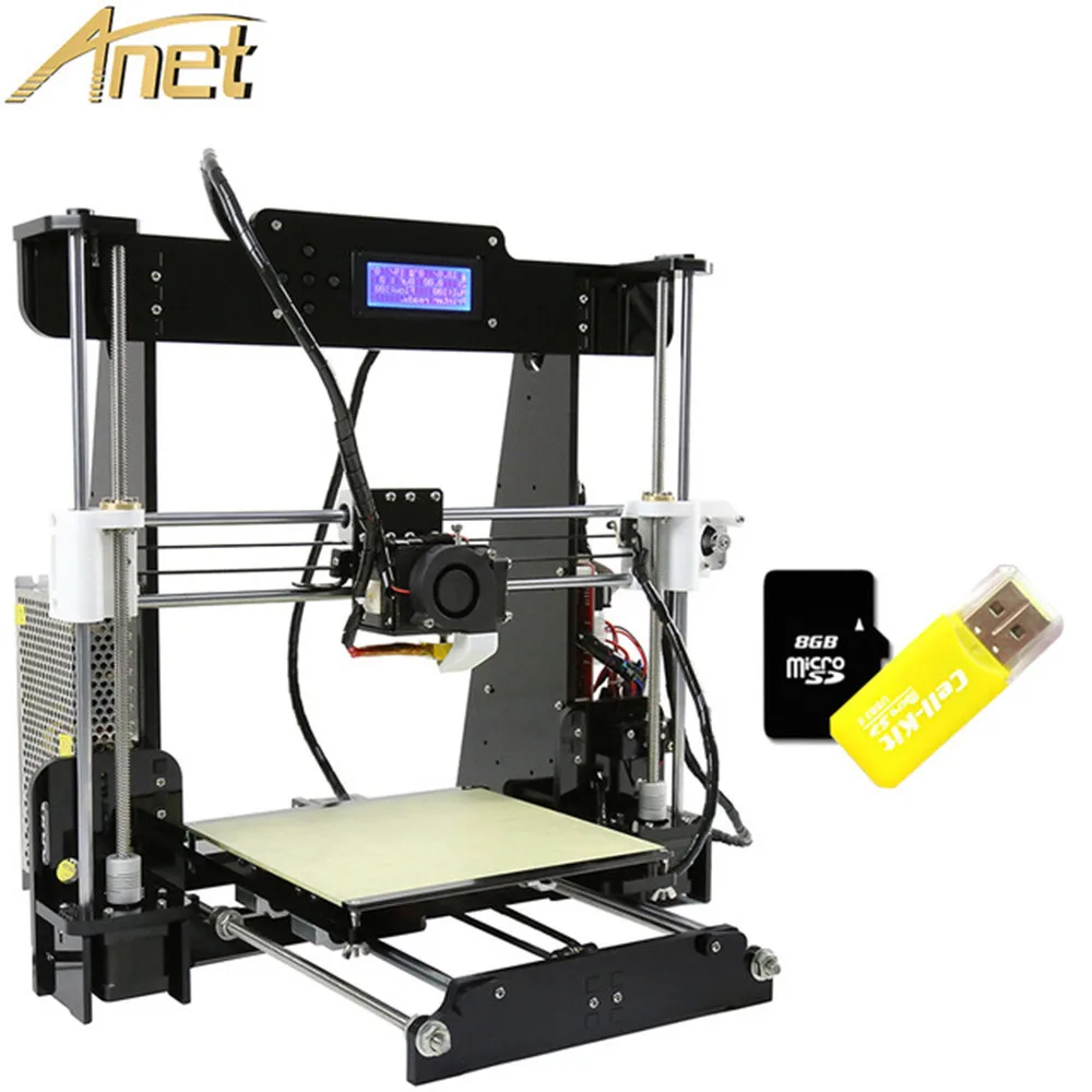 Прямая с фабрики Anet A8 A6 E10 E12 обновление Prusa I3 автоматическое выравнивание 3d принтер ЖК-экран DIY 3 D принтер с бесплатной нитью