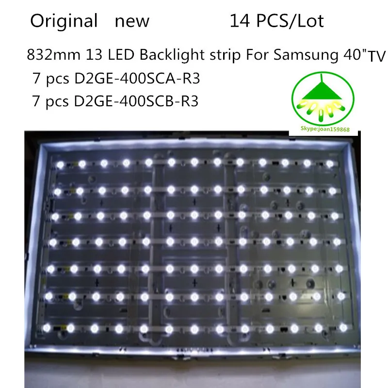 

New100% 14 Pieces(7R+7L) UA40F5000ARXXR UA40F6300AJXXR LED strip for SAMSUNG 2013SVS40F L8 L5 D2GE-400SCA-R3 D2GE-400SCB-R3