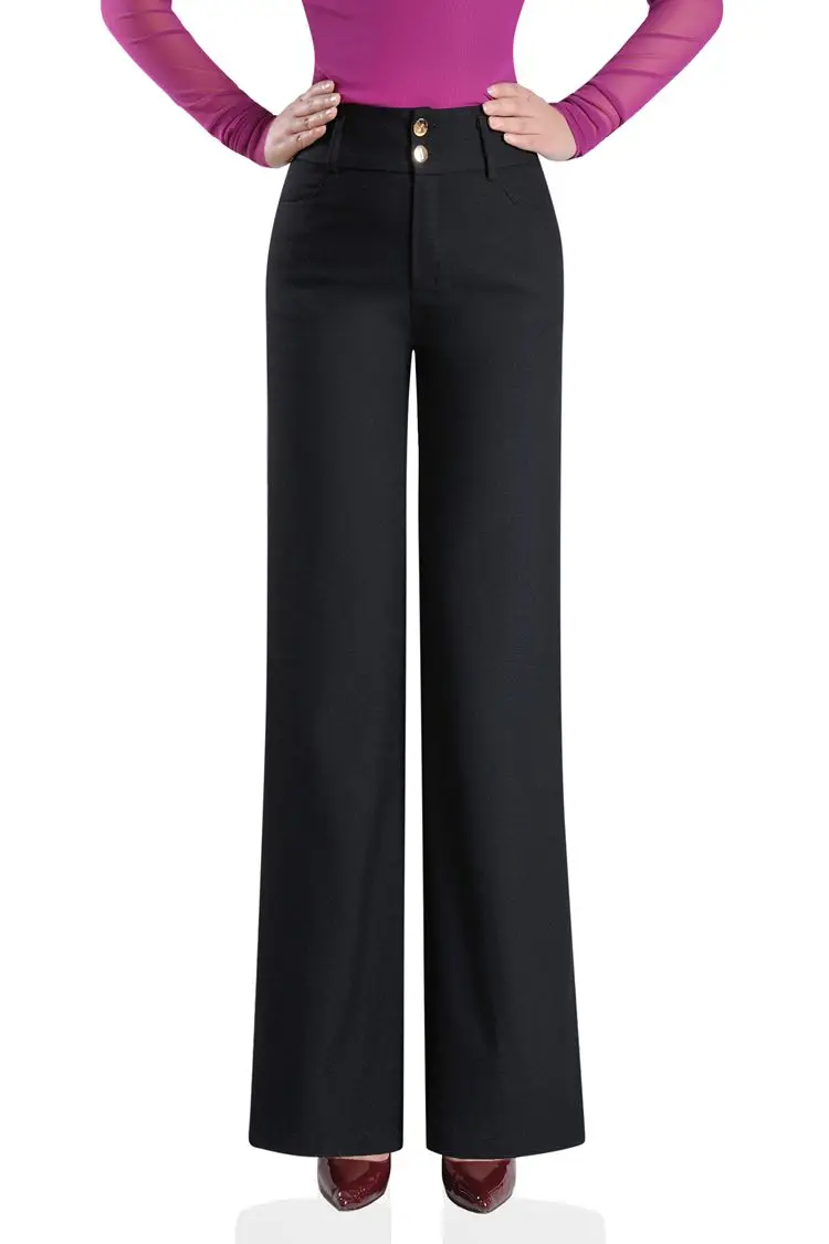 Женские брюки с высокой талией свободные широкие большого размера на весну и