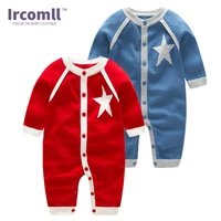 ircomll newest 2018 newborn baby clothing top quality sweater stars baby boys girls rompers spring fashion autumn baby clothes
