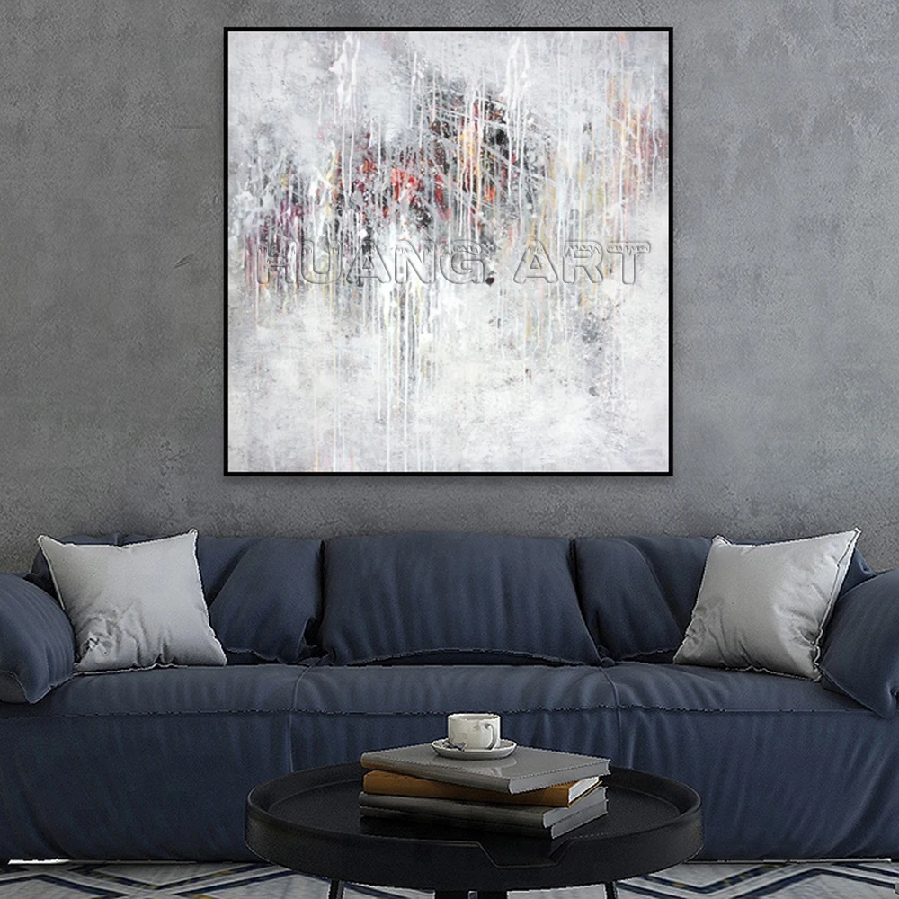 Низкая цена ручная роспись Белый Абстрактный пейзаж картина маслом на холсте для