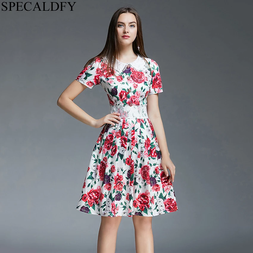 2019 летнее платье женское с коротким рукавом цветочным принтом винтажное