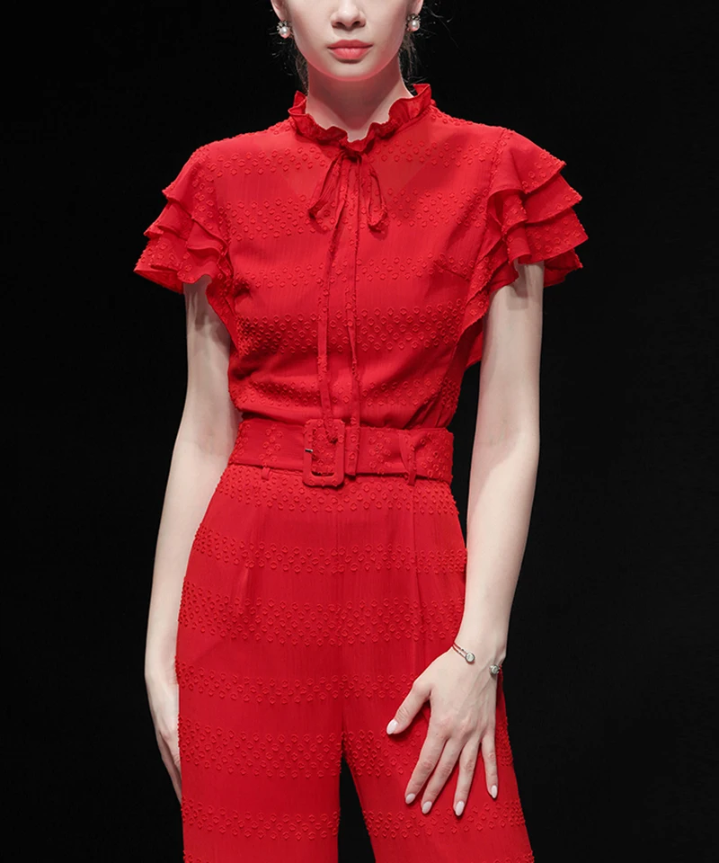 Женский офисный комплект из двух предметов однотонная шифоновая блузка с