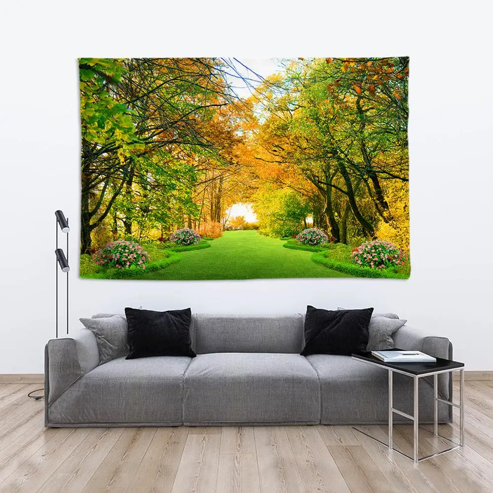 Натуральный лесной гобелен богемный настенный Висячие психоделические гобелены