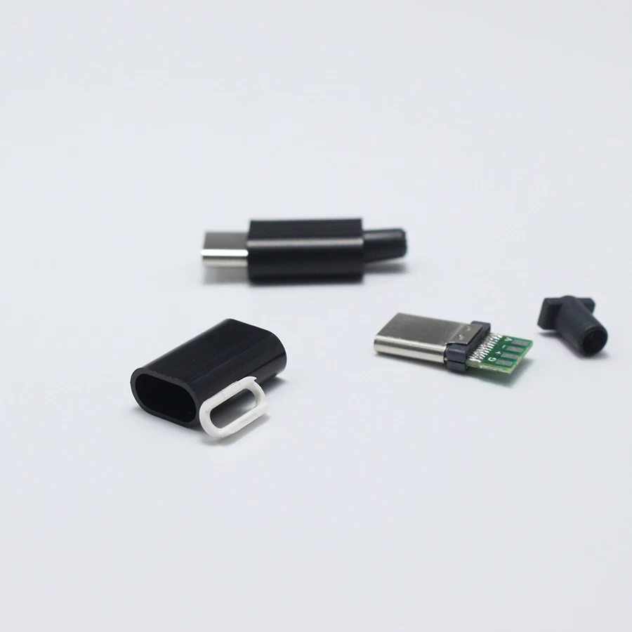 1 шт./лот USB 3,1 Тип C штекер Разъем сварочный Тип USB-C 4 в 1 разъем PCB белый и черный