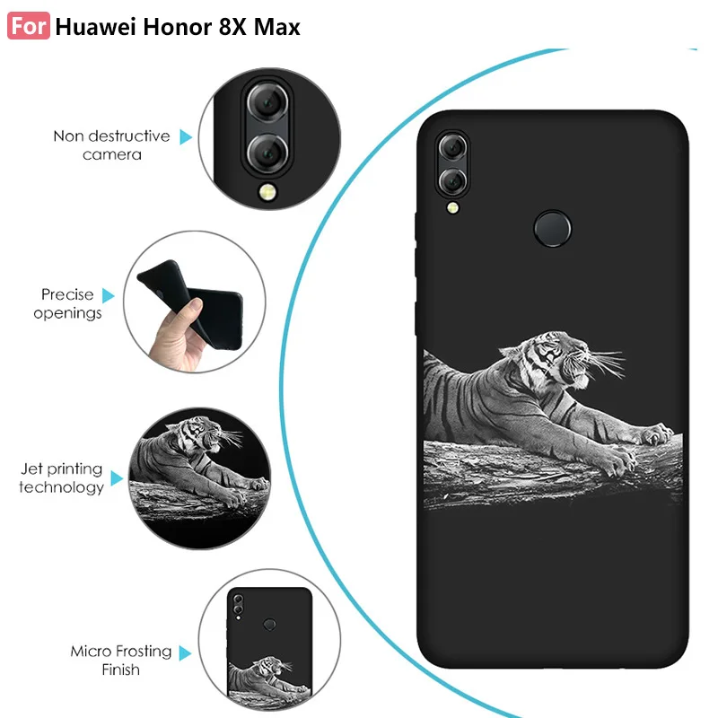 Глянцевый силиконовый чехол для uawei Honor 8X Max Protector TPU бампер задняя крышка телефона