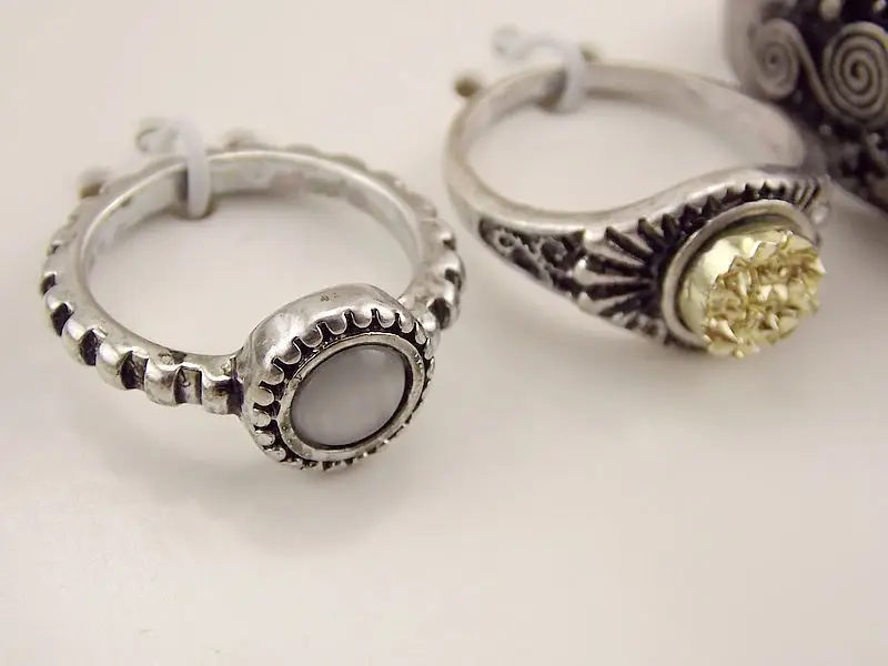 BigBing ювелирные изделия Мода 3 Ретро серебро синий камень палец кольцо кольца