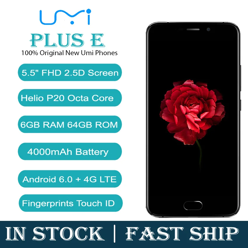 Umidigi плюс E Android 6.0 4 г смартфон МТК p20 ГБ Оперативная память 32 Встроенная 5.5 "FHD