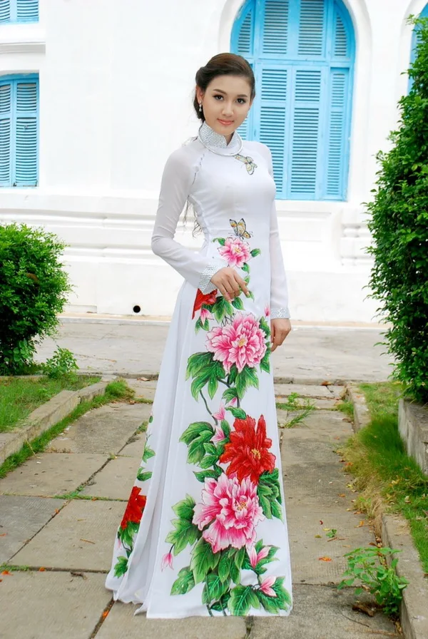 Женское платье Ципао aodai вьетнамское традиционное современная одежда для