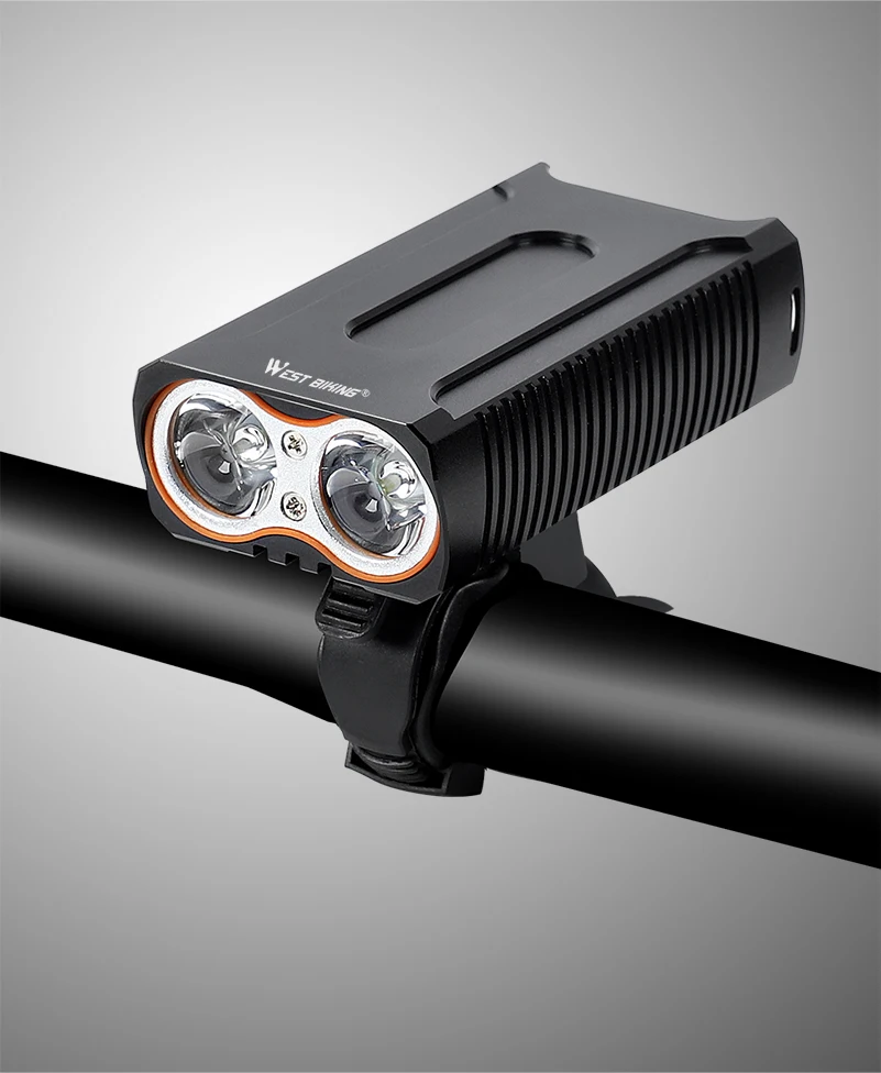 WEST BIKING водонепроницаемые велосипедные огни MAX 2400LM usb зарядка 2 T6 светодиодный велосипедный головной светильник передняя лампа+ Бесплатный задний светильник велосипедный светильник