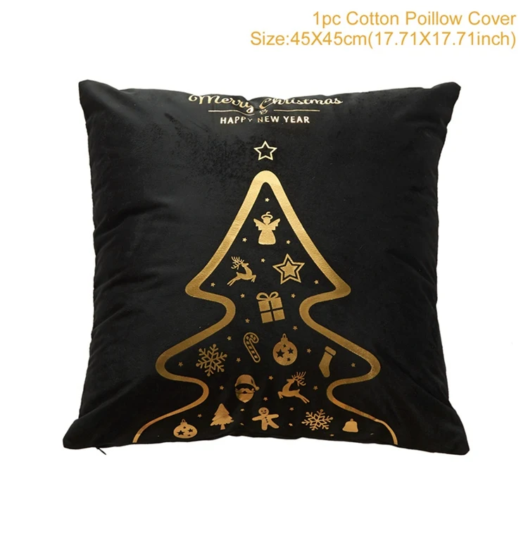 Pillowcase 23 Рождественская наволочка FENGRISE с золотым горячей штамповкой, Рождественский чехол для подушки с Санта-Клаусом, Рождественский Декор для дома, новогодняя, Navidad, Рождественская - Цвет: Pillowcase 23
