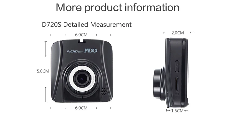 JADO 2,4 'Мини Автомобильный видеорегистратор Full HD 1080P видеорегистратор 140 градусов регистратор видеорегистратор ночного видения
