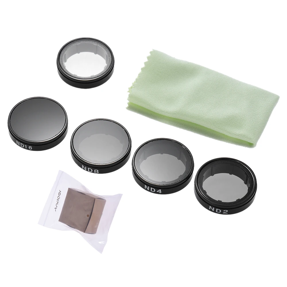 Комплект Круглых фильтров для объектива Andoer (ND2/ND4/ND8/ND16/UV) Защитное стекло GoPro Hero4/3