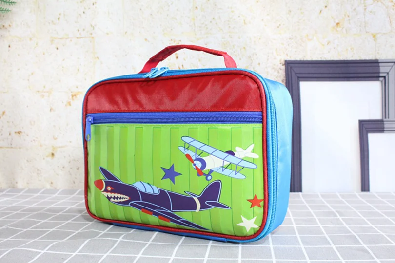 Plane Heopono/Лидер продаж, нейлоновый охлаждающий мешок на молнии для мальчиков и девочек, милая детская объемная сумка для обедов с принтом, Детская коробка для обедов с мультипликацией - Цвет: Plane