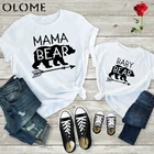 Рубашки для мамы, медведя, медведя, одинаковые рубашки, футболки для мамы, женщин, сына, дочки, мамы, топы для детей, маленьких девочек, мальчиков, Повседневная футболка, наряды