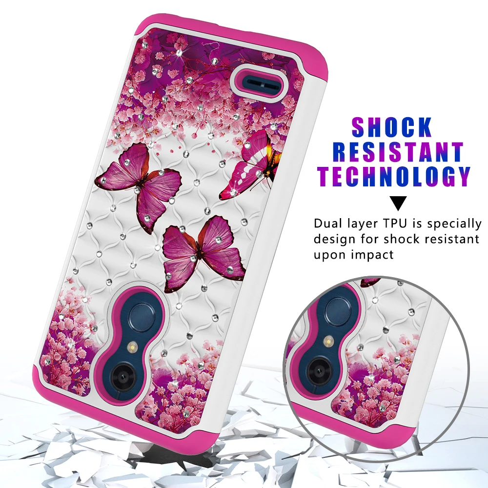 ПК + ТПУ блестки чехол для coque LG K10 K10a 2018/LG K11 K30 Q7a Plus X Power 2 K8 2018 | Мобильные телефоны и