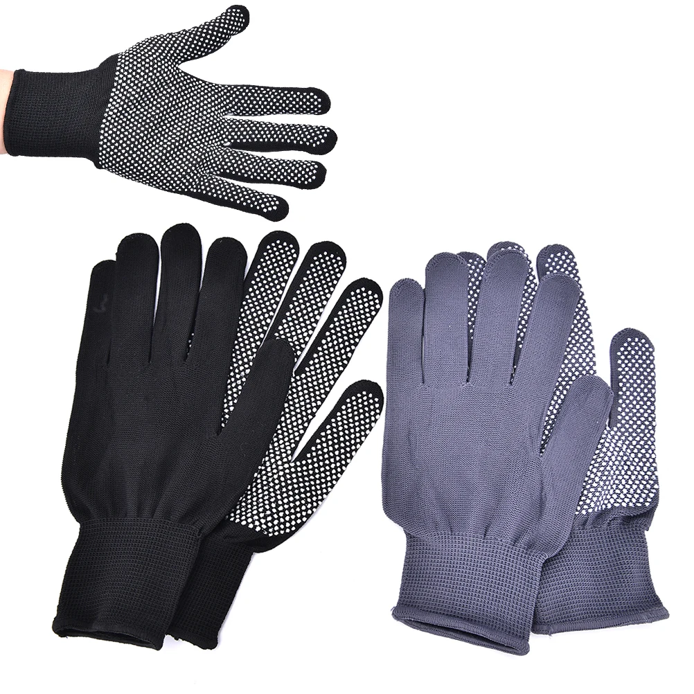 2Pcs/1 Pair Black Grey Hair Straightener Curling Tong Hairdressing Heat Resistant Finger Gloves Skid Resistance Burn-proof