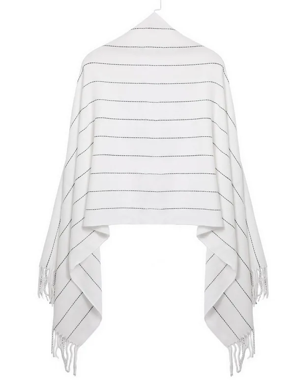 2017 Для женщин мода зима теплый шарф в полоску с бахромой шаль Обёрточная бумага