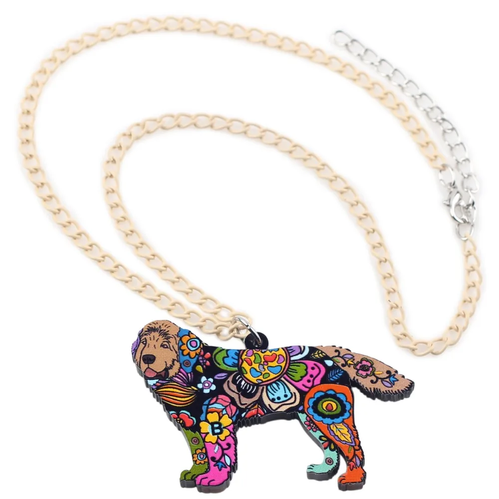 Bonsny брендовые акриловые Макси эффектные ожерелье и серьги с собакой колондфорда