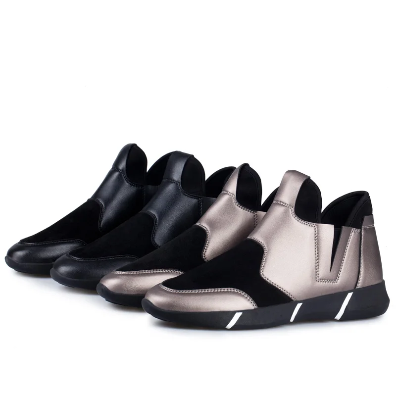 2017 Высокое Качество Мода Мужские Высокого Верха Обуви Теплые Кожа Черный