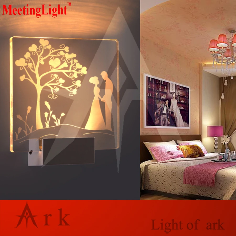 1 шт. гравировальный акриловый 8 Вт Светодиодный настенный Бра Настенные