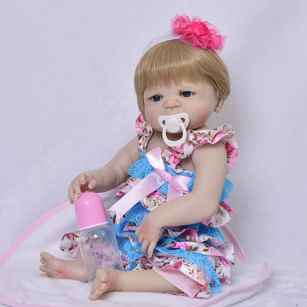 2019 Newest Reborn Baby Girl 55 cm full Silicone vinyl Stuffed Dolls Babies 22 Inch Kids Christmas Gifts Fun Growth Partn | Игрушки и