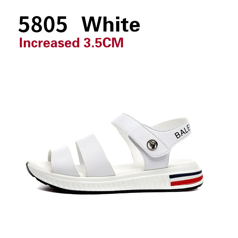 5805 White NKAVQI/женские босоножки; коллекция года; Летние босоножки на платформе с пряжкой; цвет черный, белый; женская обувь на толстой плоской подошве; обувь на танкетке с открытым носком - Цвет: 5805 White