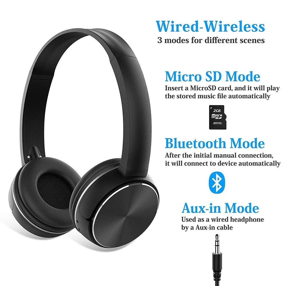 Bluetooth беспроводные наушники 6 цветов спортивная Гарнитура подключение 3,5 мм аудио кабель с микрофоном FM радио TF карта для ПК мобильного телефона