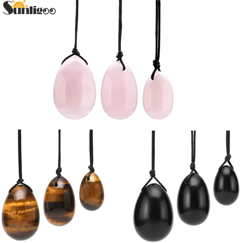 

Sunligoo Drilled Rose Quartz Jade Egg for Kegel Exercise Pelvic Floor Muscles Vaginal Exercise Yoni Egg Ben Wa Ball Health Care