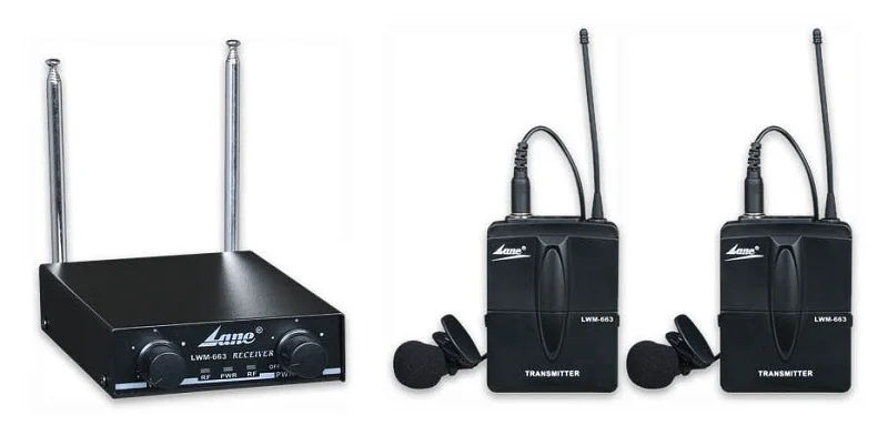 LWM-663 беспроводной петличный микрофон для музыкального инструмента/VHF два канала