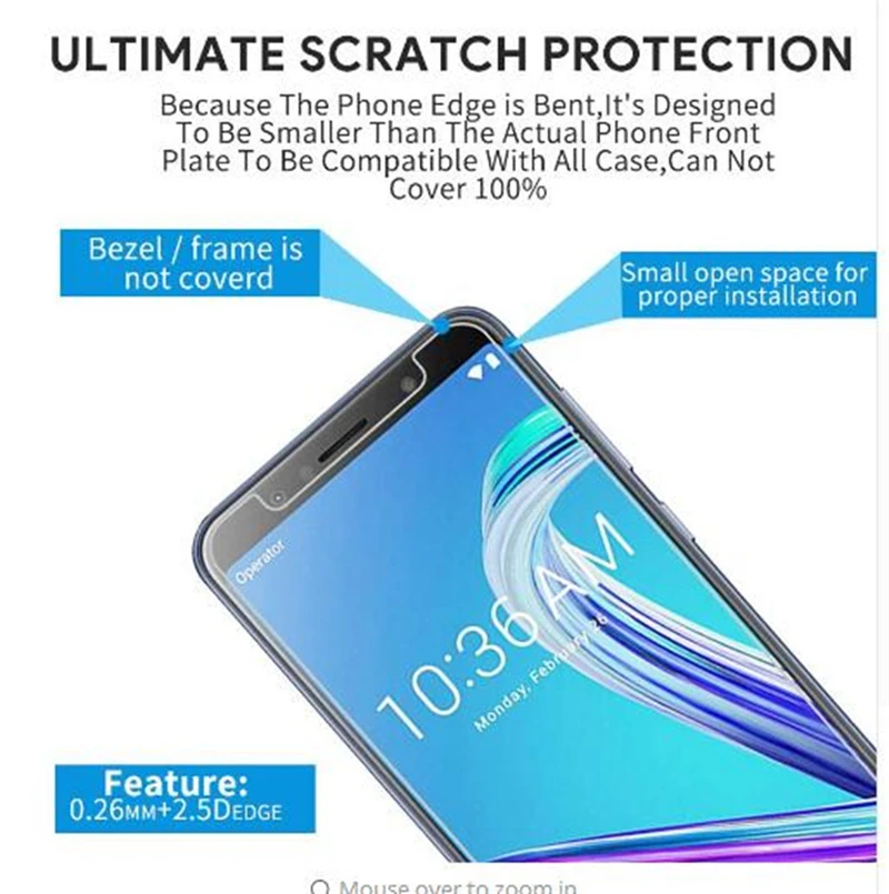 2PCS For Tempered Glass Asus Zenfone Max Pro M1 ZB602KL Screen Protector ZB602KL/ZB601KL | Мобильные телефоны и