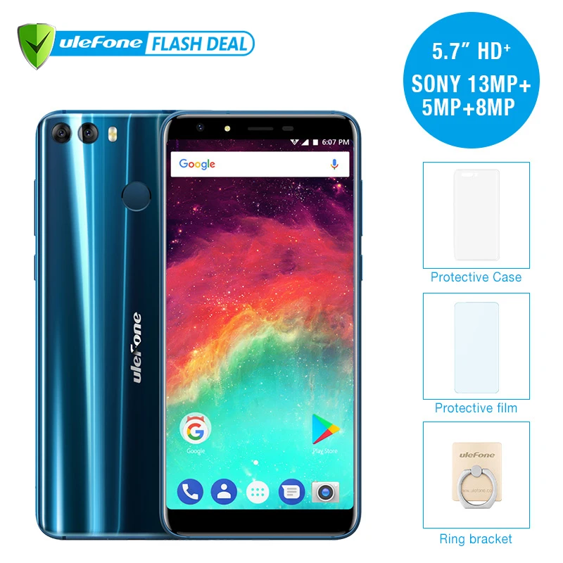Ulefone MIX 2 4G мобильный телефон 5.7 &quotHD +19:8 Экран MTK6737H 4 ядра android 7.0 ГБ RAM + 16 ROM сканер