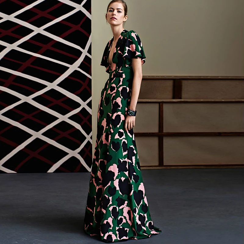 Размера плюс новое платье высокого качества взлетно посадочной полосы с