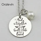 И так далее, они построили жизнь, которую они любили, вдохновили выгравированную вручную подвеску, ожерелье, ювелирные изделия, 10 шт.лот, # LN2379