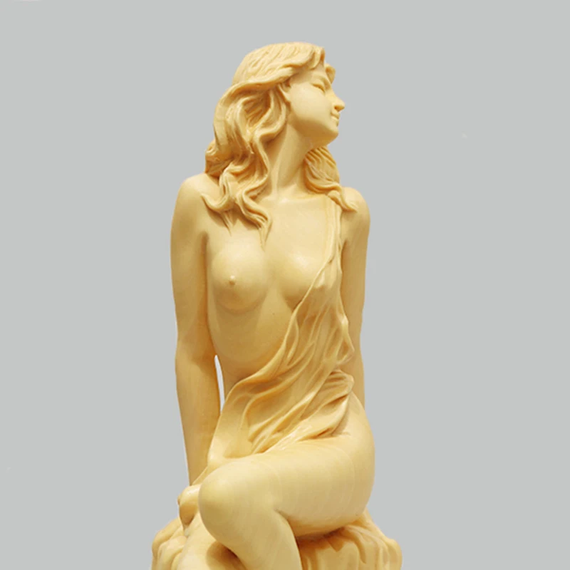 

Poplar wood carving solid wood handle household ornaments beauty figure living room decoration goddess of Arts and crafts