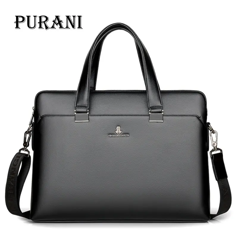 Роскошная брендовая мужская Сумка-тоут PURANI из натуральной кожи, модные мужские деловые сумки для ноутбука, сумка-мессенджер ...
