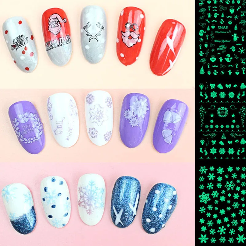 

Светящиеся наклейки для ногтей, наклейки для ногтей, светящиеся наклейки RA028