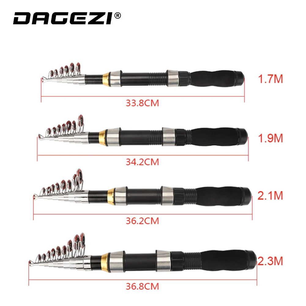 Короткая телескопическая рыболовная удочка DAGEZI из углеродного волокна 1 7 м 9 2 3