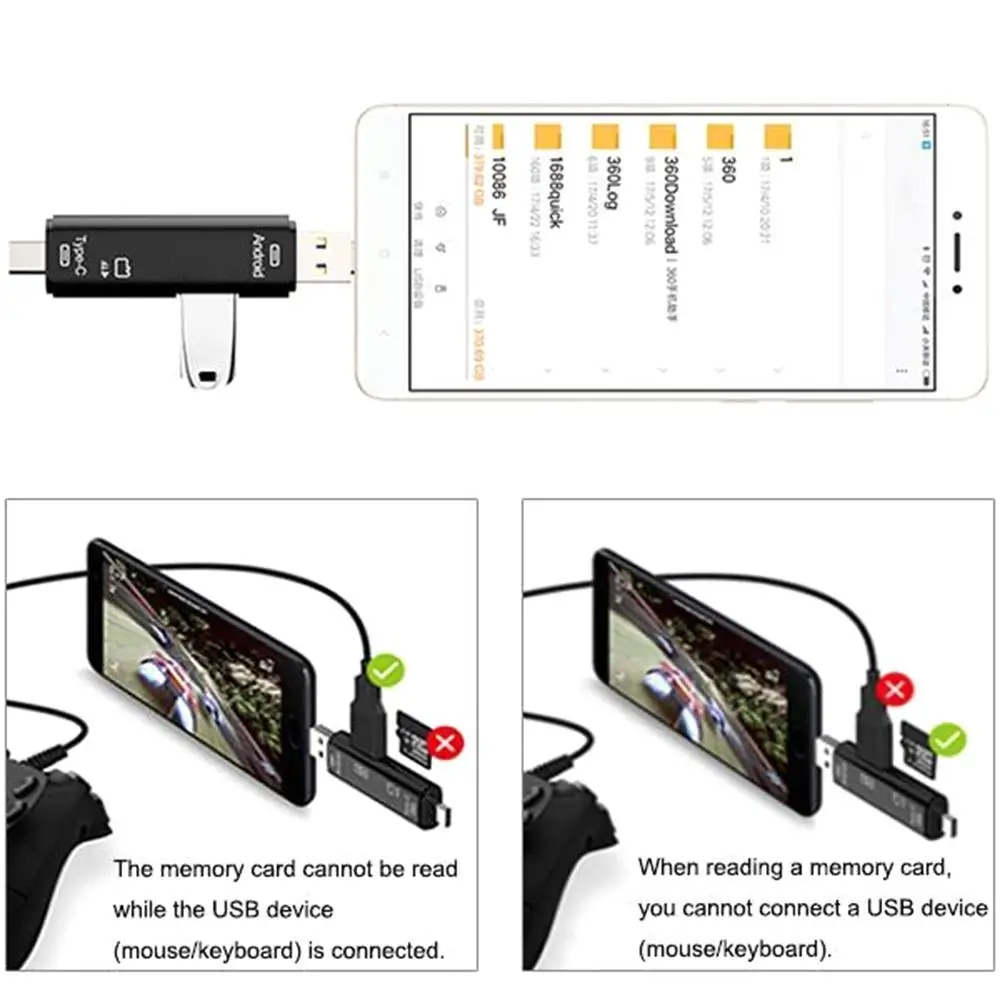 Type-C 5 в 1 адаптер для чтения карт OTG Поддержка SD/TF/Type-C/USB 3 0/Micro USB |