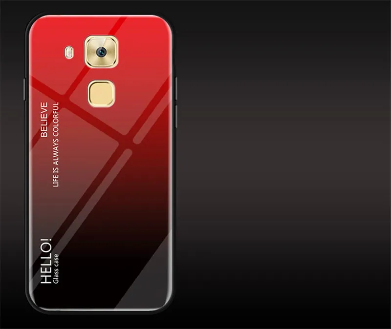 Red Huawei Nova Plus MLA L03 L11 чехол из закаленного стекла с градиентом Авроры чехол для телефона для huawei G9 Plus 5," защитное стекло - Цвет: Red